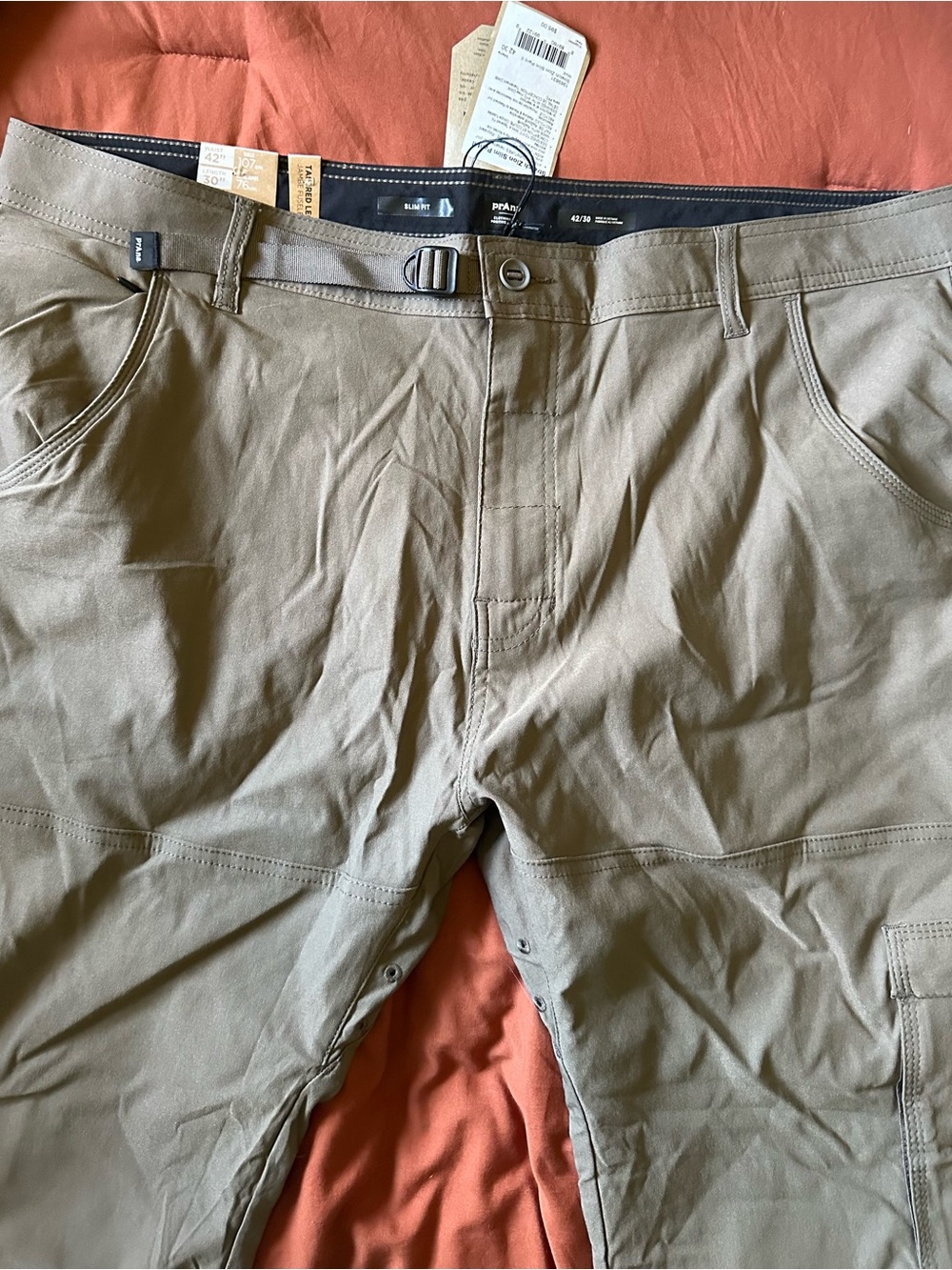PrAna Men's Olive Green Outdoor Stretch Zion Slim Pants, NWT, 42/30